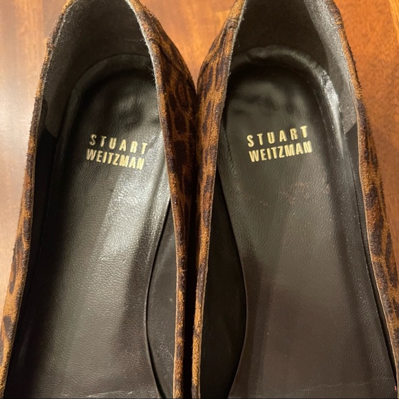 Stuart Weitzman Pointed Leopard Print Flats - Picture 7 of 8